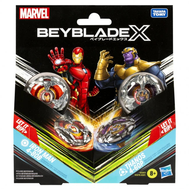 Hasbro Beyblade X | Iron Man 4-80B and Thanos 4-60B | G0287 Hasbro Beyblade X | Iron Man 4-80B and Thanos 4-60B | G0287