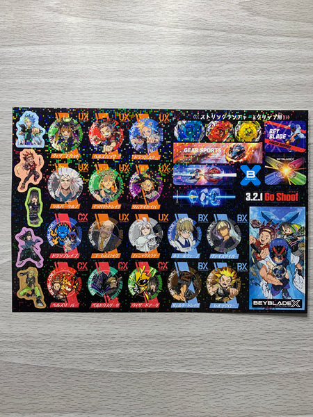 Corocoro Beyblade X Holographic Character Sticker Sheet