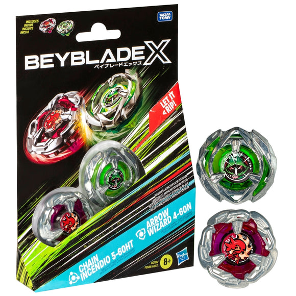 Hasbro Beyblade X | Chain Incendio & Arrow Wizard Dual Pack | G0196