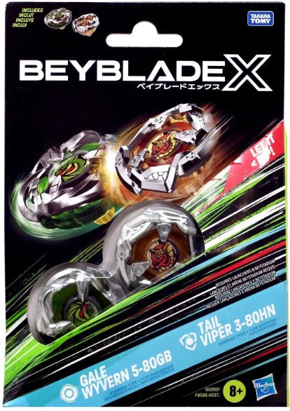 Hasbro Beyblade X | Gale Wyvern 5-80GN and Tail Viper 3-80HN | G0282 | FREE SHIPPING