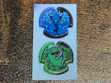 Alternate Art UX Foil Gear Chip Sticker Pack Wave 2 Green Tyranno & Blue Phoenix