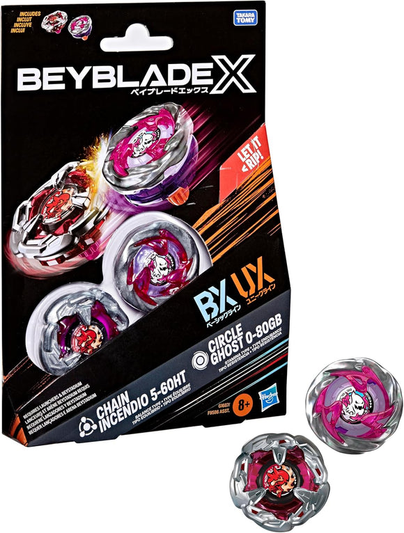 Hasbro Beyblade X |  Chain Incendio 5-60HT and Circle Ghost 0-80GB