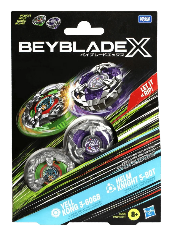 Hasbro Beyblade X | Yell Kong 3-60GB and Helm Knight 5-80T | G0198 | FREE SHIPPING