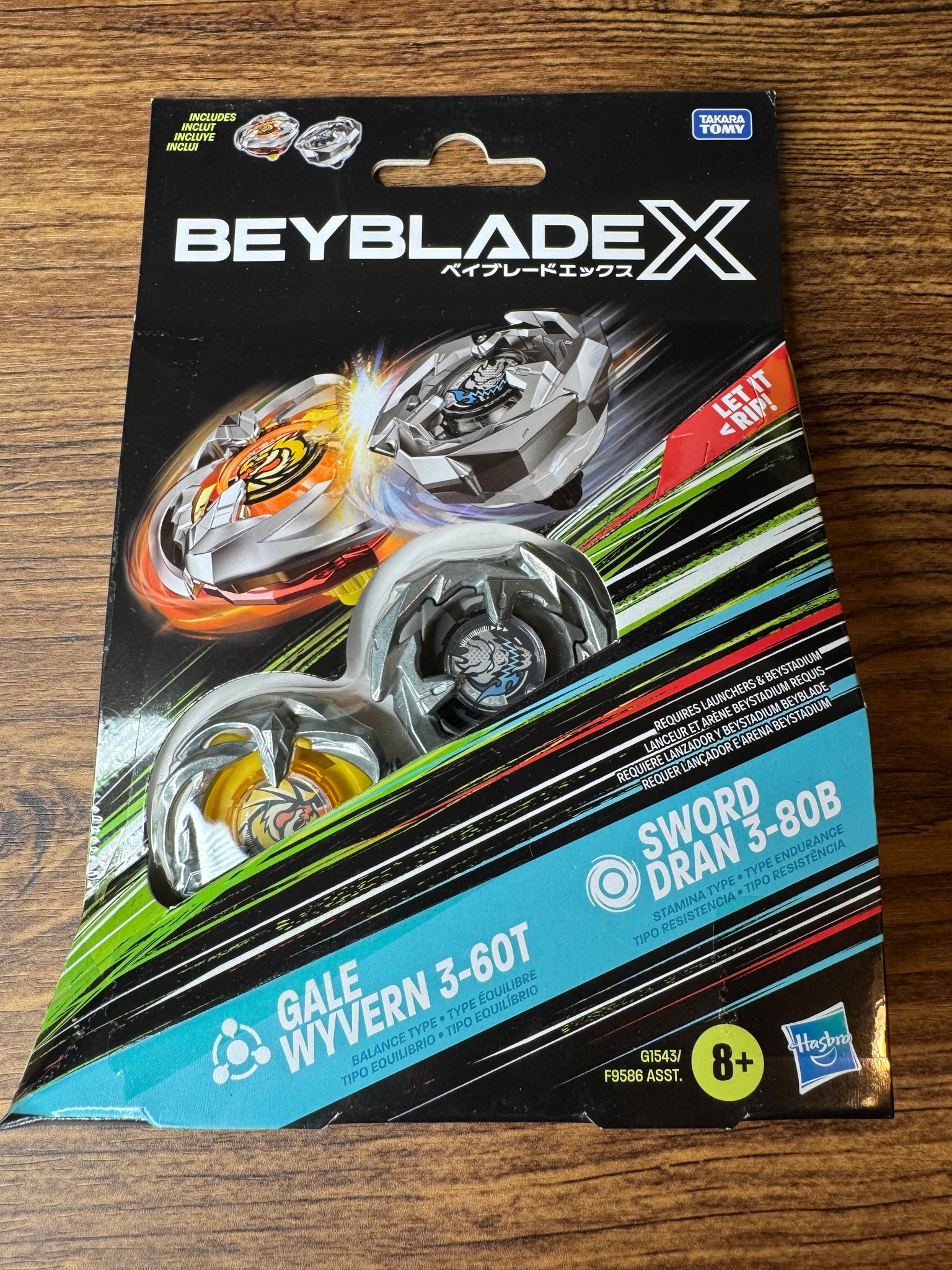 Hasbro Beyblade X | Gale Wyvern 3-60T and Sword Dran 3-80B | G1543 Hasbro Beyblade X | Gale Wyvern 3-60T and Sword Dran 3-80B | G1543