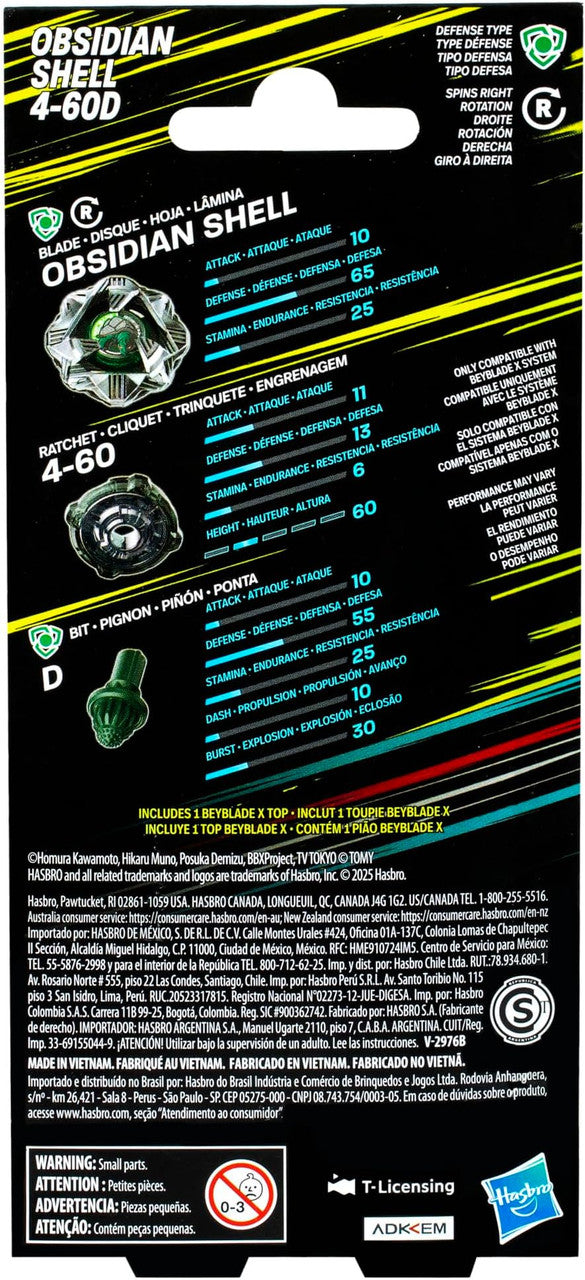 Hasbro Beyblade X | Booster Black Obsidian Shell 4-60D
