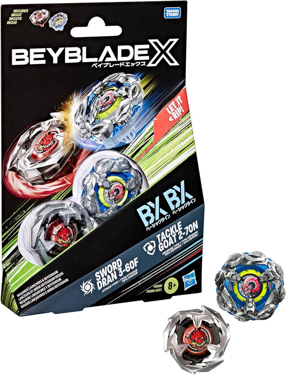 Hasbro Beyblade X |  Sword Dran 3-60F and Tackle Goat 2-70N
