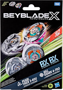 Hasbro Beyblade X |  Pearl Tiger 3-60U and Gill Shark 4-70O