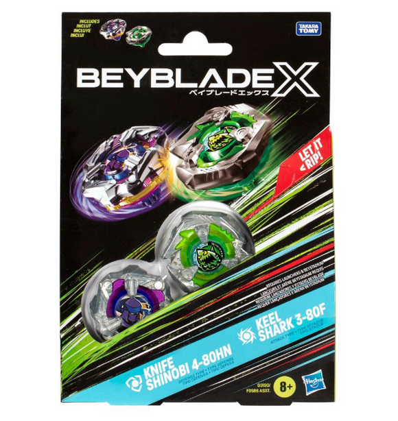 Hasbro Beyblade X | Knife Shinobi & Keel Shark Dual Pack | G0190